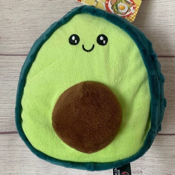 Avocado Dog Toy Avoca-Dog with Squeaker by Bow-Wow Pet Products Toss Fetch Play - Picture 2 of 8